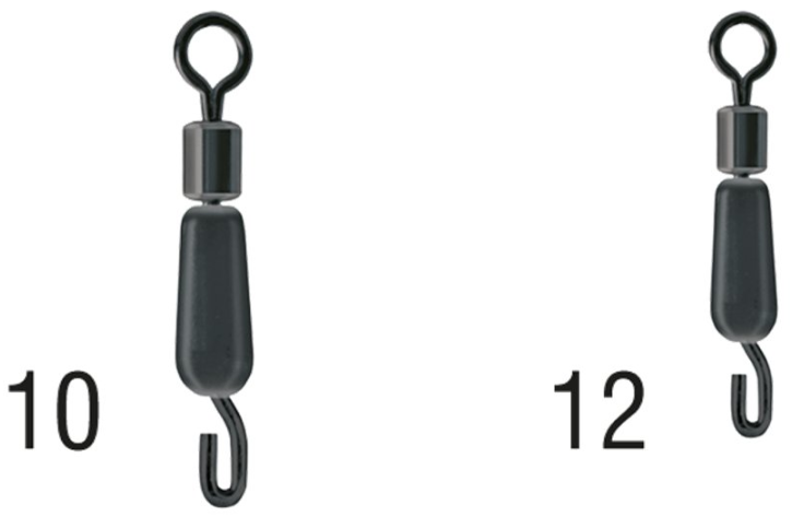 CLASSIC FEEDER LEADER SWIVEL CONNECTOR SIZE 12 BLACK METHODMAN op. 10pcs.