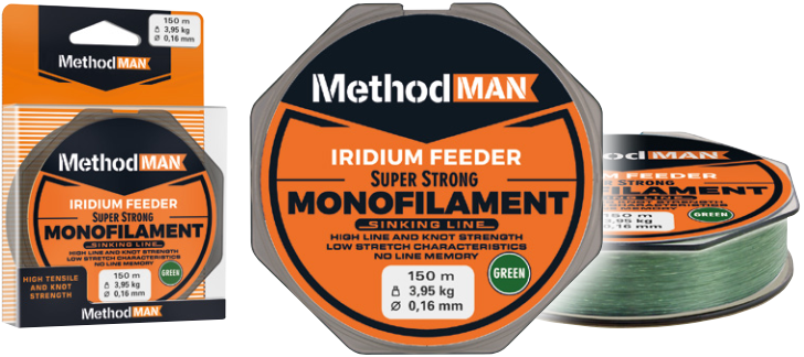 MONOFILAMENT METHODMAN IRIDIUM FEEDER GREEN 0,230mm/150m