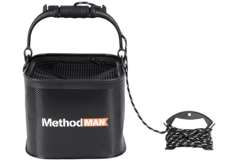 FOLDING BUCKET EVA WITH CORD AND SIEVE 7L/20cm/20cm/18cm METHODMAN