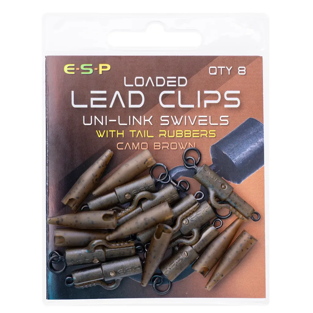 ESP Clips de plomo cargados Uni-Link Swivels Marron
