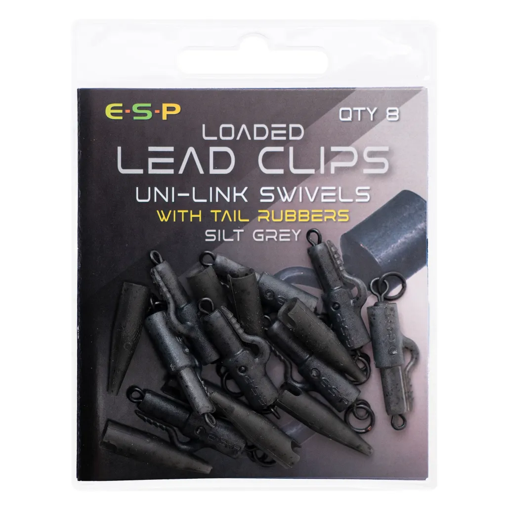 ESP Clips de plomo cargados Uni-Link Swivels Gris