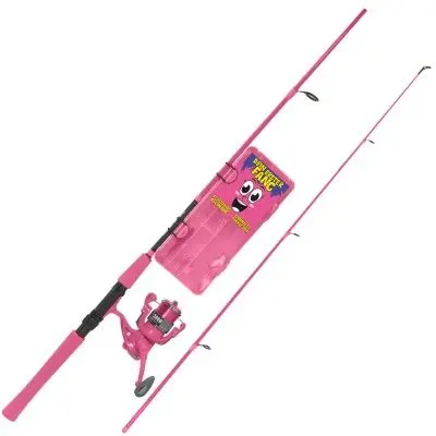 Eurocatch combo rosa caña carrete con luz y accesorios de spinnig
