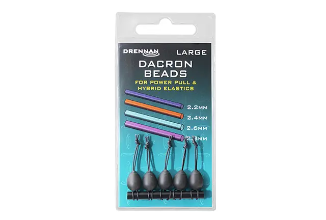 Drennan Dacron Beads Large – Suitable for elastics between Ø2.2mm & Ø2.8mm)