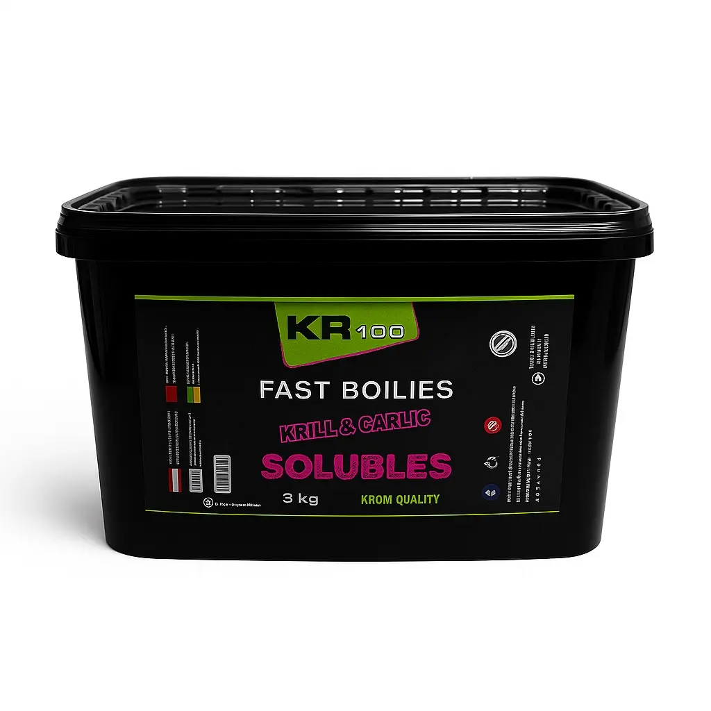 KROM QUALITY KR100 FAST BOILIES KRILL & GARLIC SOLUBLES 16MM 3KG KQBS1630101