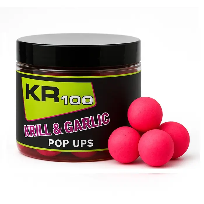 KROM QUALITY KR100 POP UPS KRILL & GARLIC PINK 15MM KQB15P0601