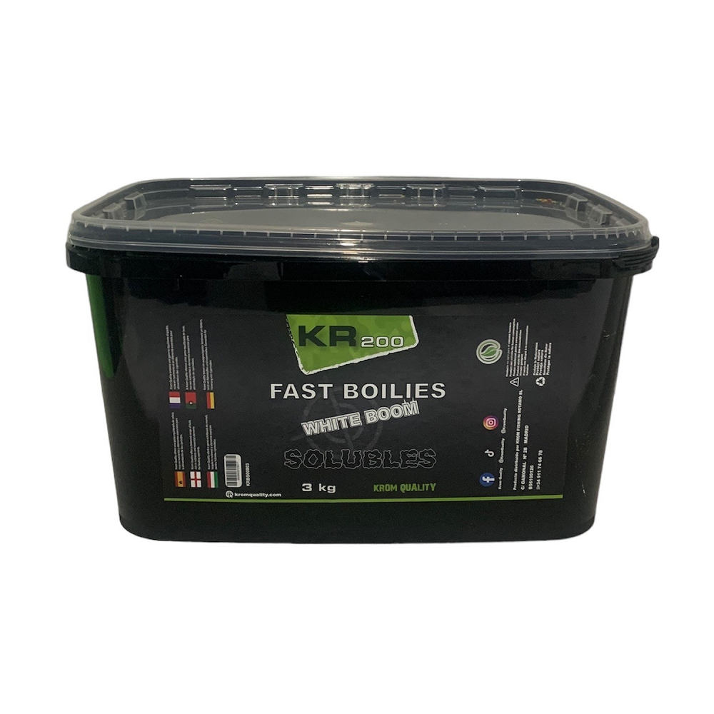 KROM QUALITY KR200 FAST BOILIES WHITE BOOM SOLUBLES 20MM 3KG KQ BS2030103
