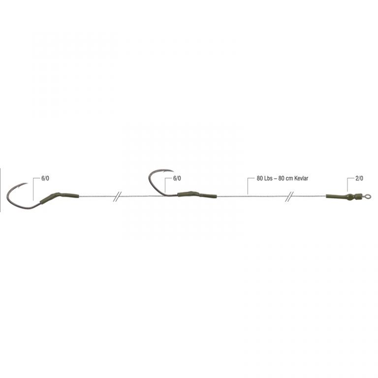 CATFISH RIG WITH TWO ANZUELOS, DOBLE WIN 6080cm80