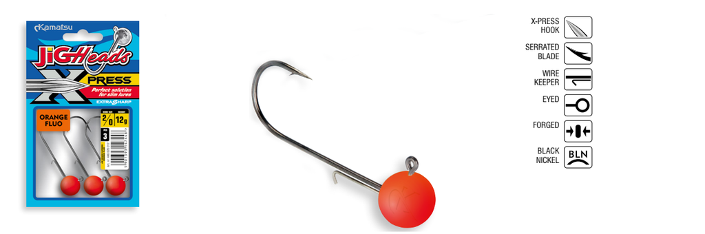JIGHEAD X-PRESS ORANGE FLUO 20-16g OPP.3PCS