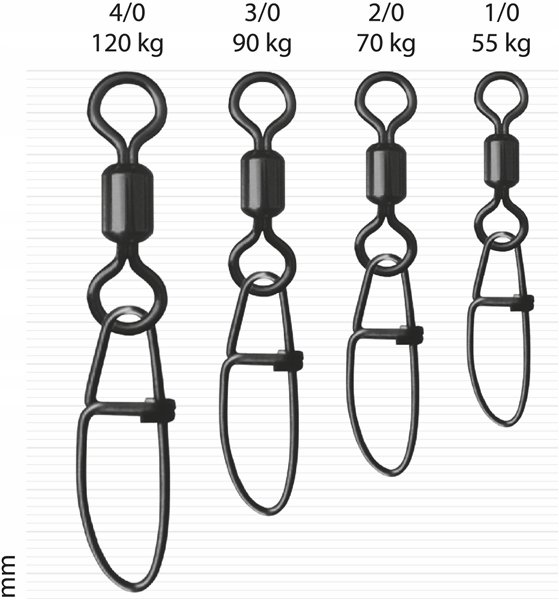 ROLLING SWIVEL WITH SNAP BIG GAME 40120kg BLN BA