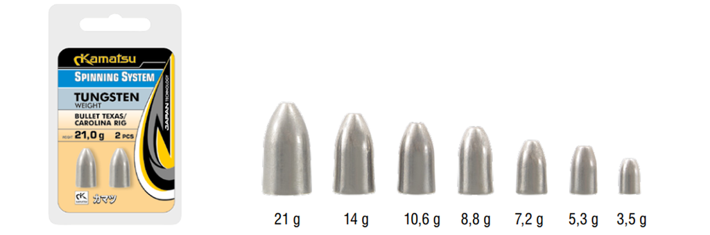 TUNGSTEN WEIGHTS BULLET TEXASCAROLINA RIG 7,2G OP