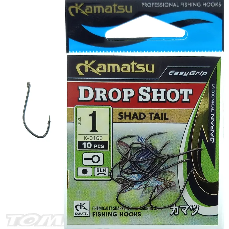 HOOK KAMATSU DROPSHOT SHAD TAIL 1BLNR BAG 10 PCS
