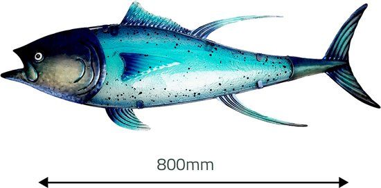 [RAVAV8089] Eurocatch | Tonijn | Decoración de pared 80cm | 3-D | Metaal en Glas | Decoración