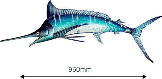 [RAVAV8090] Eurocatch | Marlijn | Decoración de pared 95cm | 3-D | Metaal en Glas | Decoración