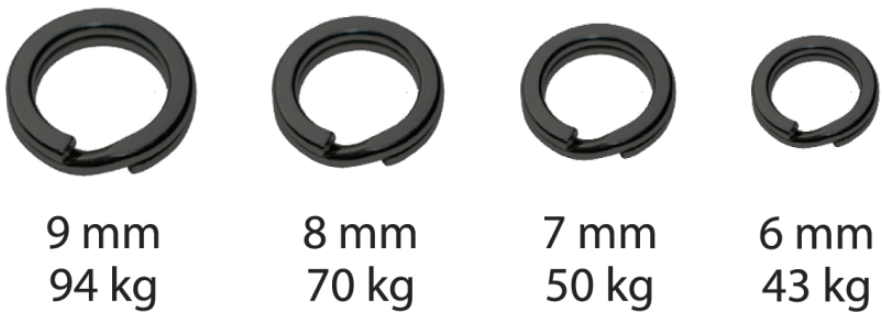 SPLIT RING BIG GAME 6/43kg BLN BAG 10 PCS DREAD CA