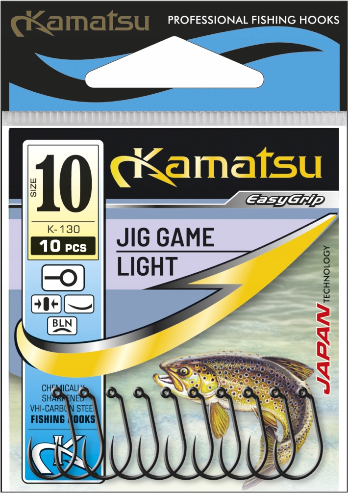 ANZUELO KAMATSU JIG GAME LIGHT 12 BLNR BOLSA 10PCS