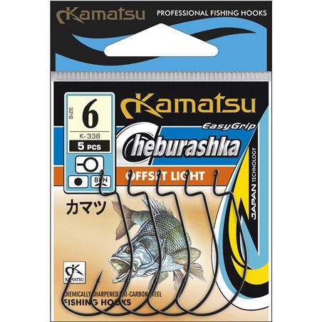 ANZUELO KAMATSU CHEBURASHKA OFFSET LIGHT 2BLNR BOLSA 5P