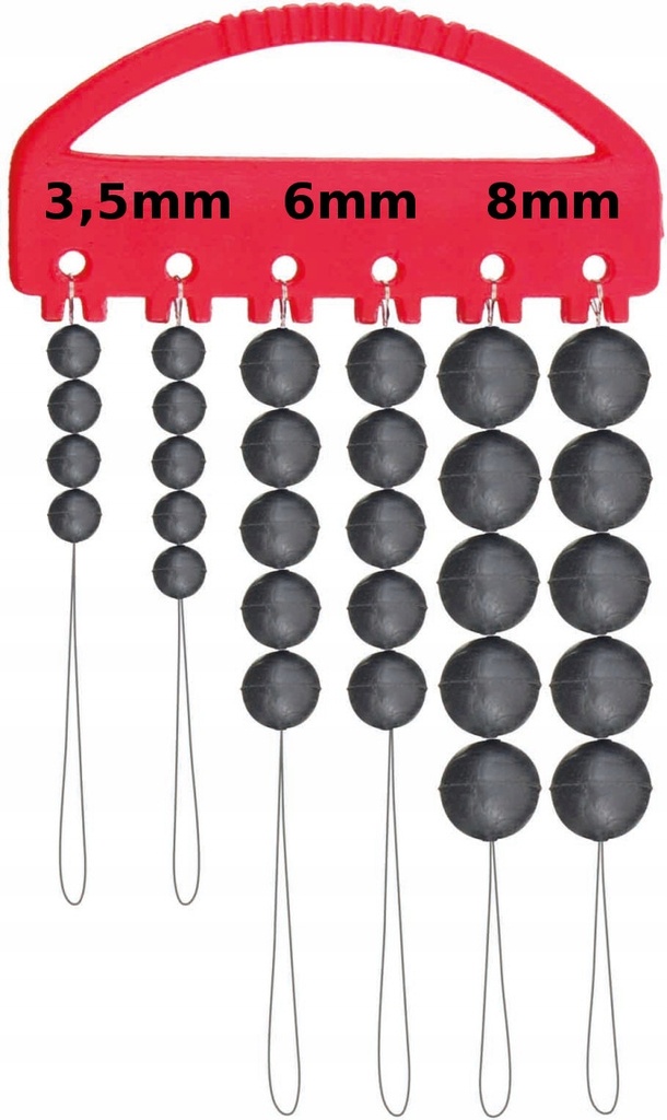 RUBBER BEADS SET 3 TAMAÑOS SET OF 15PCS DREAD CAT®