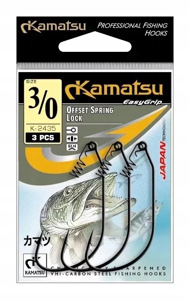ANZUELO KAMATSU OFFSET SPRING LOCK K-2435 2/0 BLNR BA