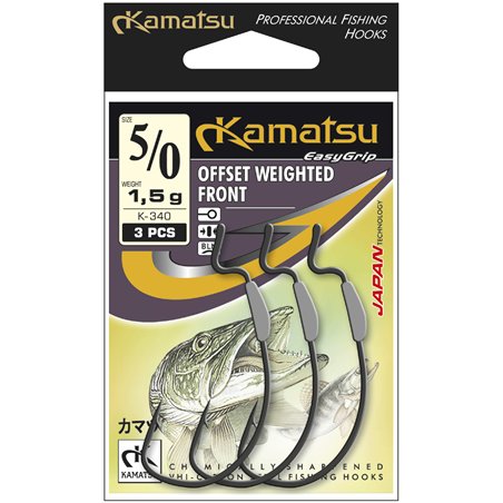 ANZUELO KAMATSU OFFSET WEIGHTED FRONT K-340 1/0BLNR 0