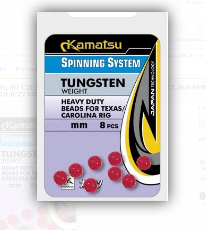 FORCE BEADS RED FOR TEXAS/CAROLINA RIG 8mm OPP.8PC