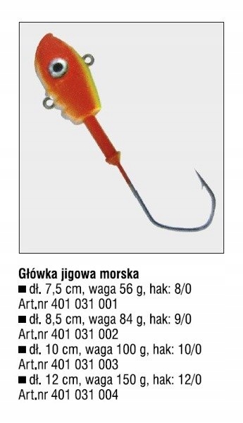 SEA JIG HEAD 7,5cm-56g-8/0 SEAKON (BOLSA 1 PCS)