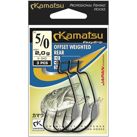 ANZUELO KAMATSU OFFSET WEIGHTED REAR K-340 5/0BLNR 2g