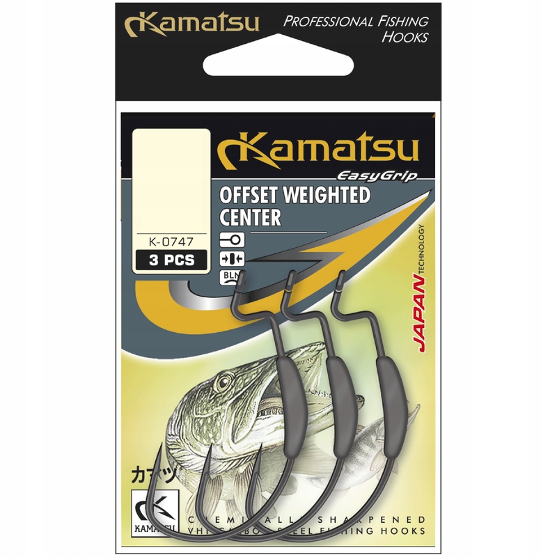 ANZUELO KAMATSU OFFSET WEIGHTED CENTER K-0747 3/0BLNR