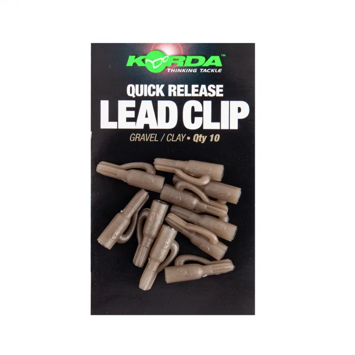 KORDA QUICK RELEASE LEAD CLIPS GRAVELCLAY QTY10 KQRCG