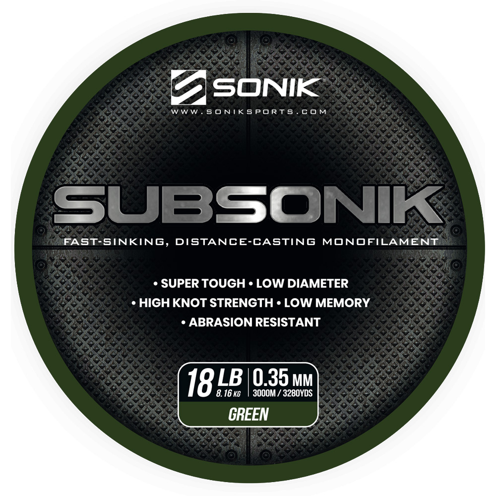SONIK SUBSONIK GREEN 18LB 3000M 0.35mm