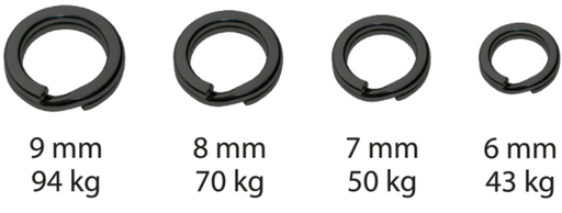 [865000032] SPLIT RING BIG GAME 9/94kg BLN BAG 5 PCS DREAD CAT