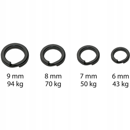 [865000032] SPLIT RING BIG GAME 9/94kg BLN BAG 5 PCS DREAD CAT