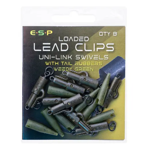 [ETAQ02] ESP Clips de plomo cargados Uni-Link Swivels Verde