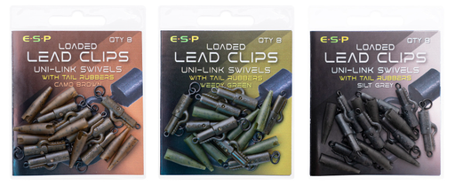[ETAQ02] ESP Clips de plomo cargados Uni-Link Swivels Verde