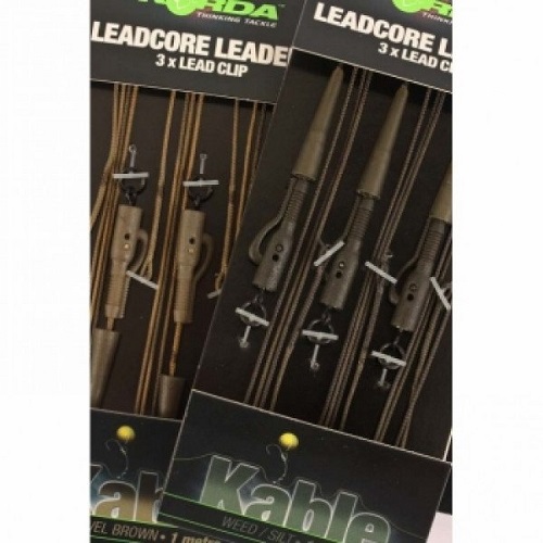 [LLHQG] KORDA LEADCORE LEADERS HYBRID LEAD CLIP GRAVEL BROWN LLHQG