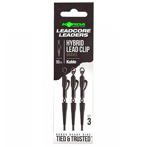 [KLL001] KORDA LEADCORE LEADERS HYBRID LEAD CLIP GRAVEL KABLE 50CM KLL001