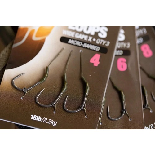 [KCR125] KORDA LOOP RIGS DF WIDE GAPE Anzuelo sin muerte TAMAÑO 8 18LB KCR125