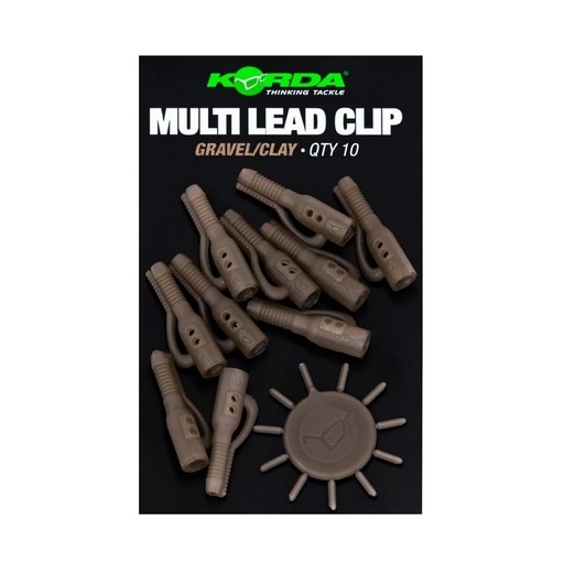 [KLCPG] KORDA MULTI LEAD CLIP GRAVELCLAY QTY10 KLCPG
