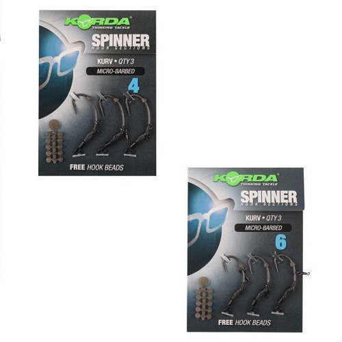 [KCR130, KCR131] KORDA SPINNER ANZUELO SECTIONS KURV MICRO BARBED