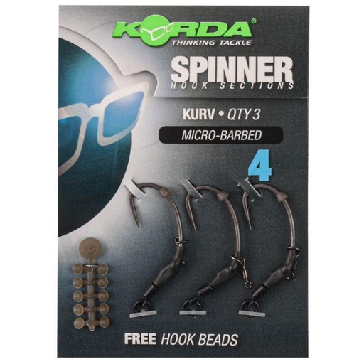 [KCR130] KORDA SPINNER ANZUELO SECTIONS KURV MICRO BARBED - TAMAÑO 4