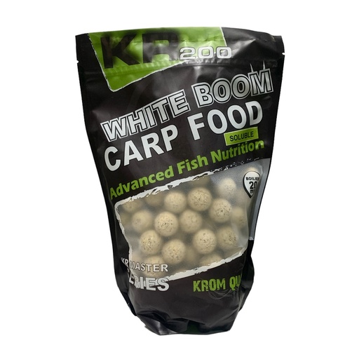 [PROV6006] KROM QUALITY KR200 BOILIES SOLUBLES WHITE BOOM 12mm 800g