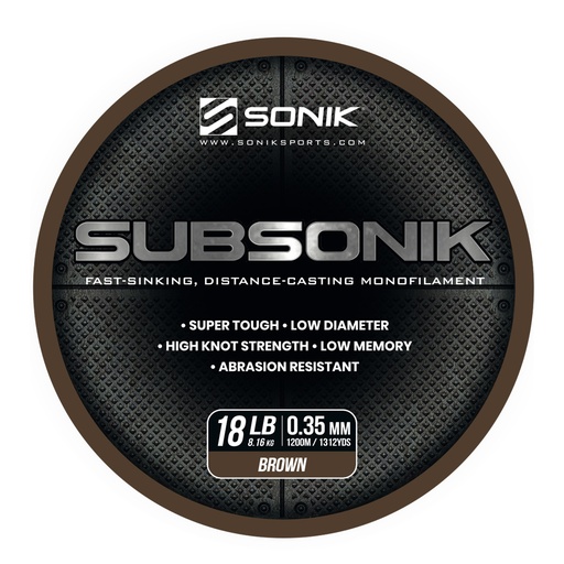 [RC0013] SONIK SUBSONIK BROWN 18LB 1200M 0.35mm