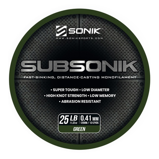 [RC0005] SONIK SUBSONIK GREEN 25LB 1200M (0.41mm)
