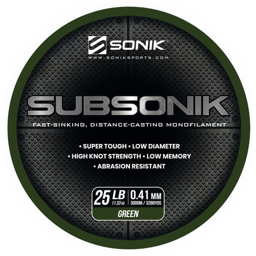 [RC0010] SONIK SUBSONIK GREEN 25LB 3000M 0.41mm
