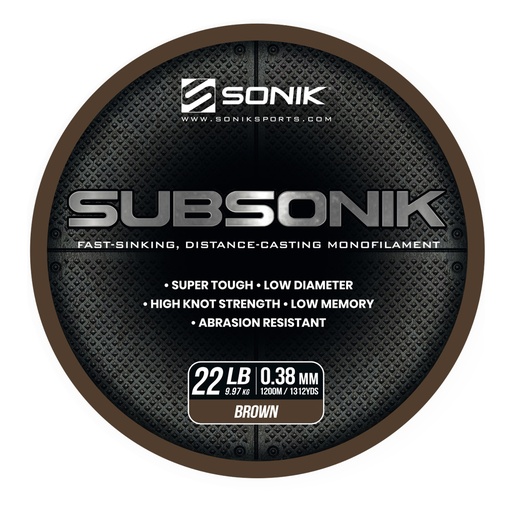 [RC0014] SONIK SUBSONIK BROWN 22LB 1200M 0.38mm