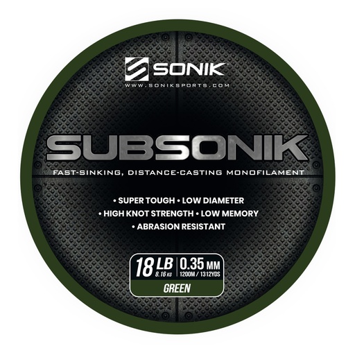 [RC0003] SONIK SUBSONIK GREEN 18LB 1200M (0.35mm)