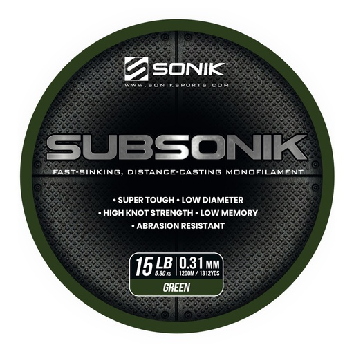 [RC0002] SONIK SUBSONIK GREEN 15LB 1200M (0.31mm)