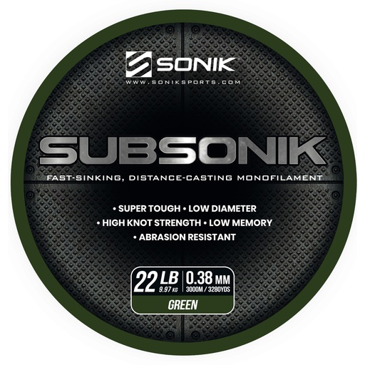 [RC0009] SONIK SUBSONIK GREEN 22LB 3000M 0.38mm