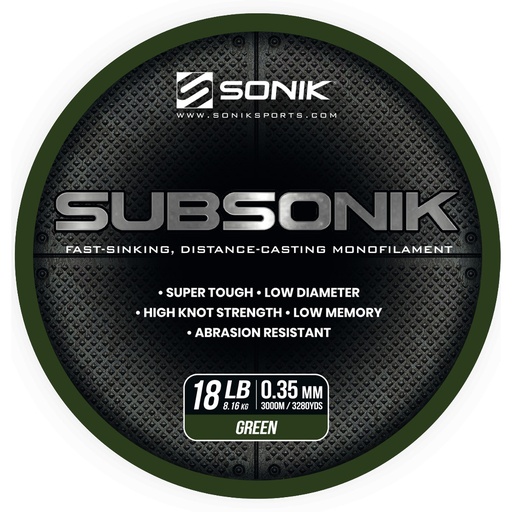 [RC0008] SONIK SUBSONIK GREEN 18LB 3000M 0.35mm
