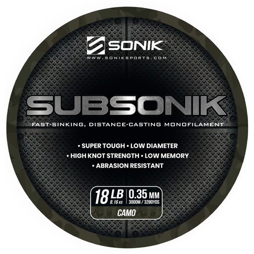 [RC0028] SONIK SUBSONIK CAMO 18LB 3000M 0.35mm