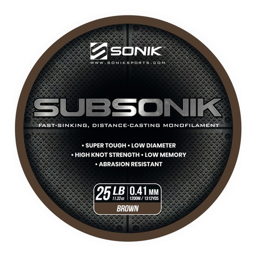 [RC0015] SONIK SUBSONIK BROWN 25LB 1200M 0.41mm